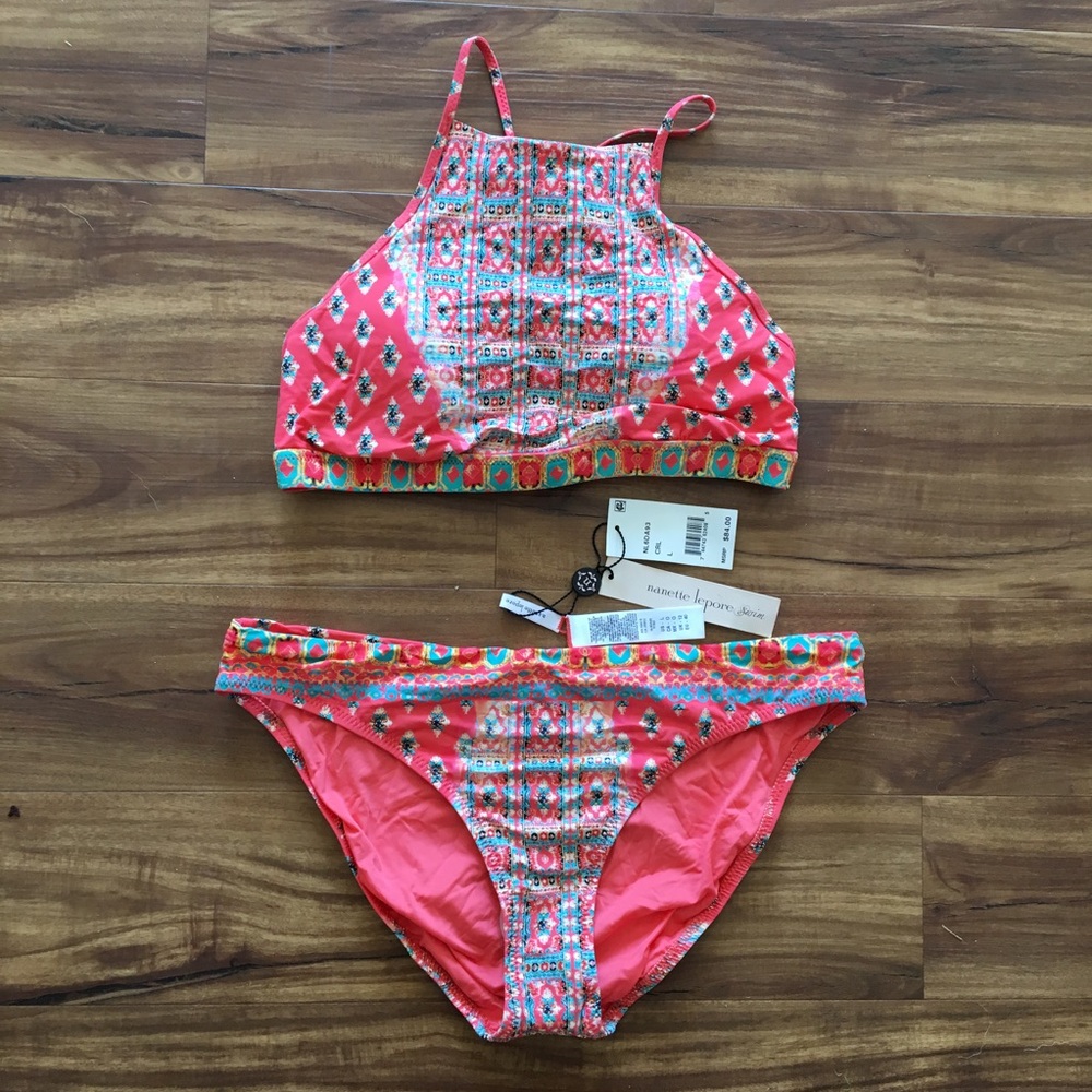 Nanette Lepore Coral Patterned Bikini